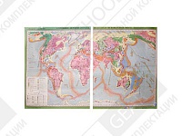 Учебная карта "Строение земной коры и полезные ископаемые мира"